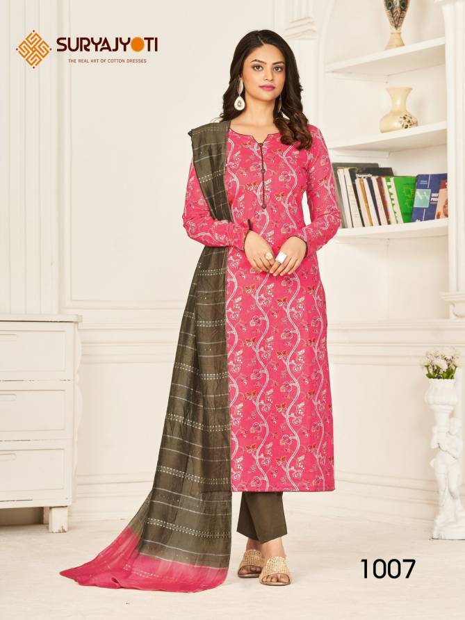 Prachi Vol 1 By Suryajyoti Printed Cotton Dress Material Wholesale Market In Surat
